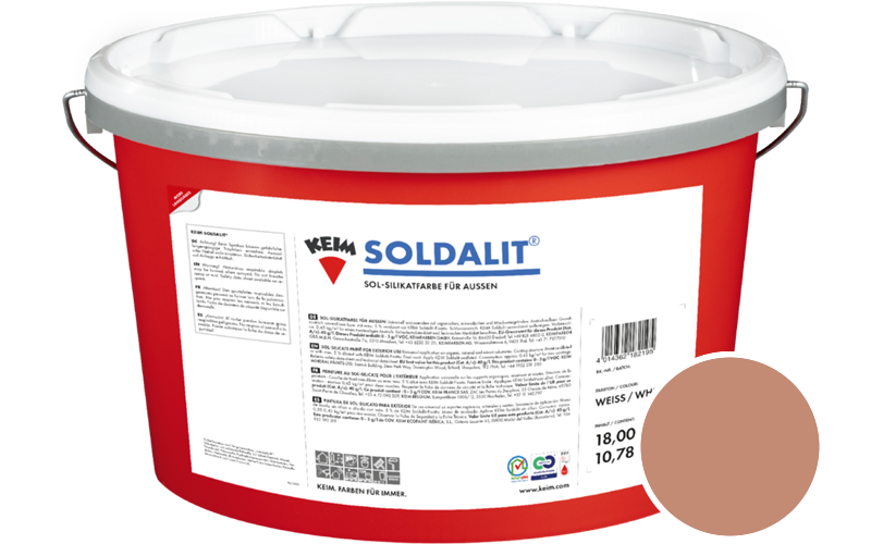 KEIM Soldalit 18kg Silikat-Fassadenfarbe / Get�nt im Farbton RAL 3012 Beigerot