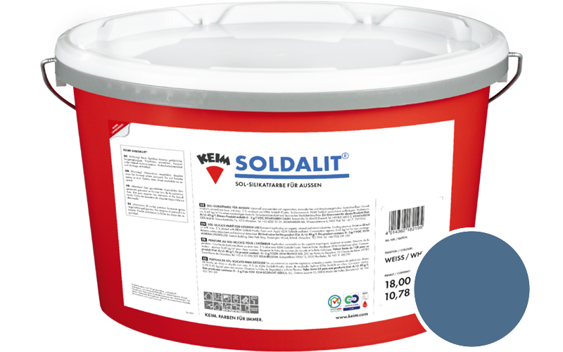 KEIM Soldalit 2,5kg Silikat-Fassadenfarbe / Get�nt im Farbton RAL 5007 Brillantblau
