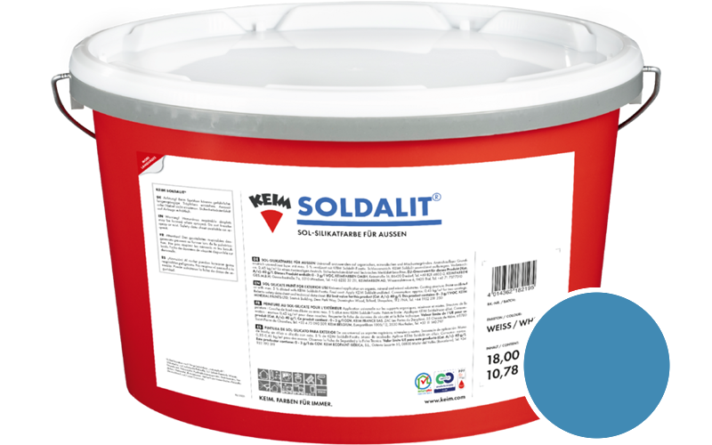 KEIM Soldalit 2,5kg Silikat-Fassadenfarbe / Get�nt im Farbton RAL 5012 Lichtblau