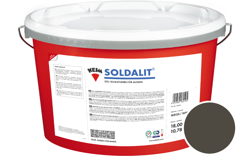 KEIM Soldalit 2,5kg Silikat-Fassadenfarbe / Get�nt im Farbton RAL 6014 Gelboliv