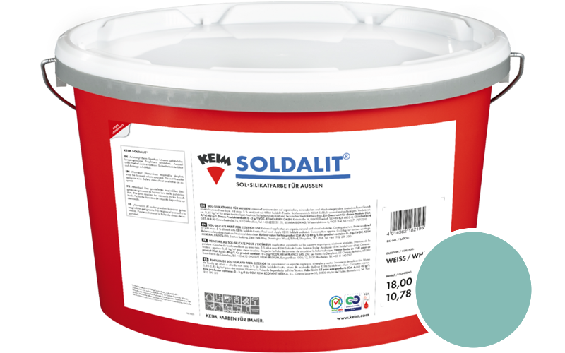 KEIM Soldalit 2,5kg Silikat-Fassadenfarbe / Get�nt im Farbton RAL 6027 Lichtgr�n