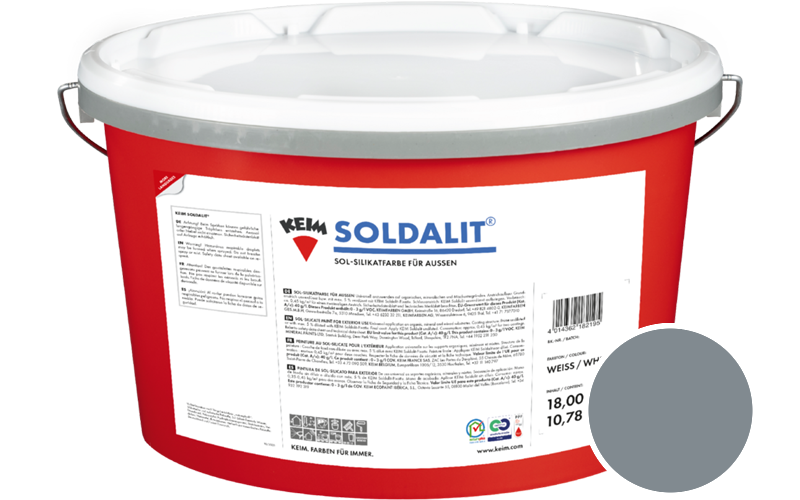 KEIM Soldalit 18kg Silikat-Fassadenfarbe / Get�nt im Farbton RAL 7000 Fehgrau