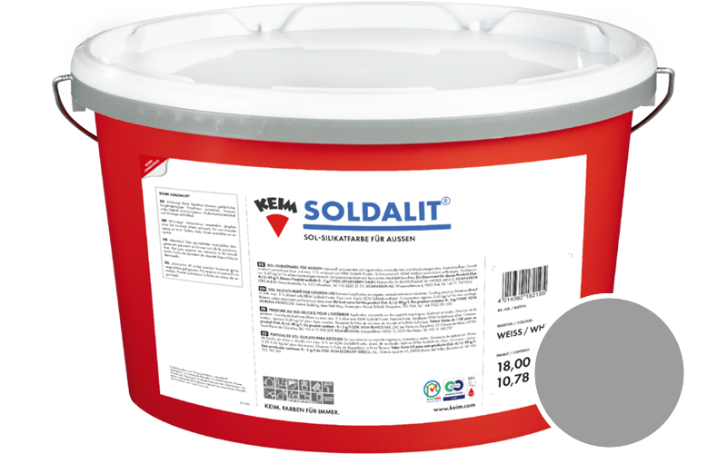 KEIM Soldalit 18kg Silikat-Fassadenfarbe / Get�nt im Farbton RAL 7004 Signalgrau