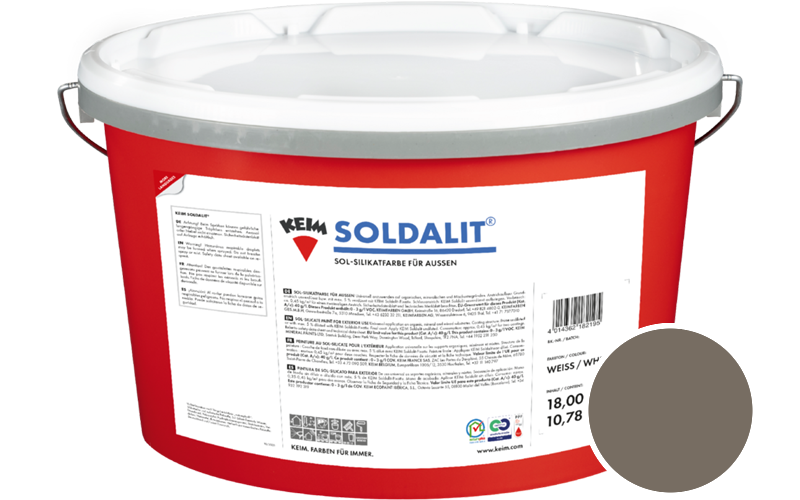 KEIM Soldalit 2,5kg Silikat-Fassadenfarbe / Get�nt im Farbton RAL 7006 Beigegrau