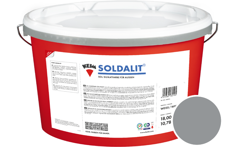 KEIM Soldalit 2,5kg Silikat-Fassadenfarbe / Get�nt im Farbton RAL 7045 Telegrau 1