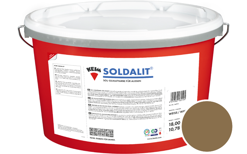 KEIM Soldalit 18kg Silikat-Fassadenfarbe / Get�nt im Farbton RAL 8000 Gr�nbraun