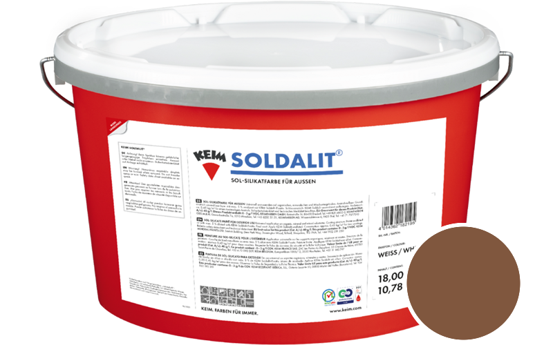 KEIM Soldalit 2,5kg Silikat-Fassadenfarbe / Get�nt im Farbton RAL 8003 Lehmbraun