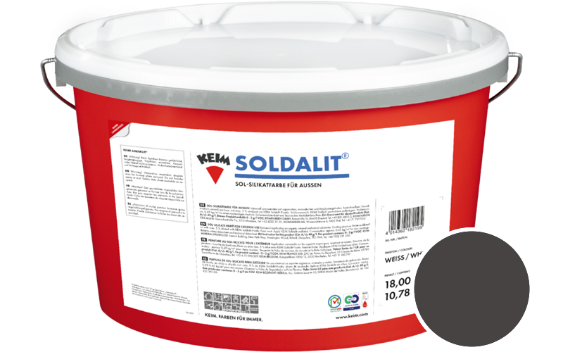 KEIM Soldalit 2,5kg Silikat-Fassadenfarbe / Get�nt im Farbton RAL 8019 Graubraun