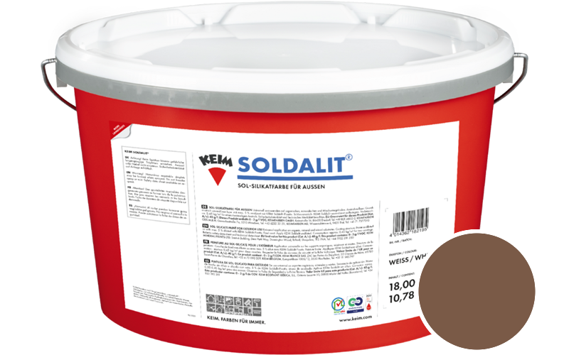 KEIM Soldalit 2,5kg Silikat-Fassadenfarbe / Get�nt im Farbton RAL 8024 Beigebraun