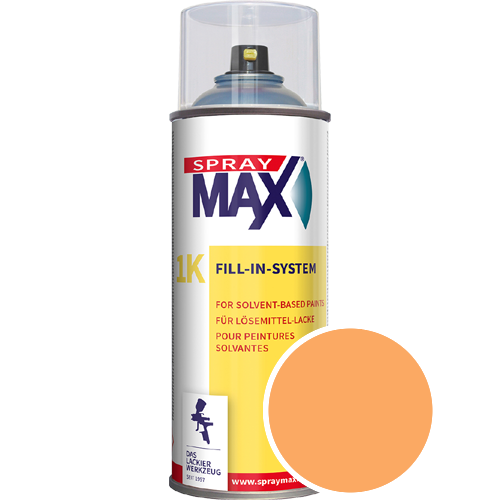 SprayMax Lackspray mit Caparol Seidenmatt-Buntlack - 400ml Spraydose in Wunschfarbe Lackspraydose / Get�nt im Farbton Amber 135