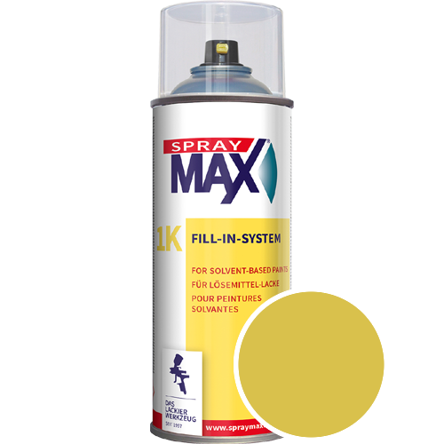 SprayMax Lackspray mit Caparol Seidenmatt-Buntlack - 400ml Spraydose in Wunschfarbe Lackspraydose / Get�nt im Farbton Citrus 70