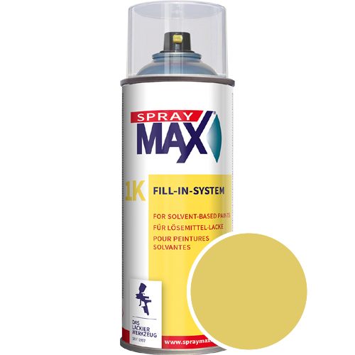 SprayMax Lackspray mit Caparol Seidenmatt-Buntlack - 400ml Spraydose in Wunschfarbe Lackspraydose / Get�nt im Farbton Citrus 75