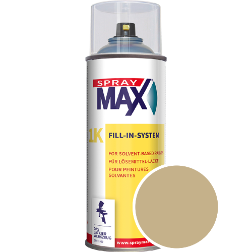 SprayMax Lackspray mit Caparol Seidenmatt-Buntlack - 400ml Spraydose in Wunschfarbe Lackspraydose / Get�nt im Farbton Curcuma 50