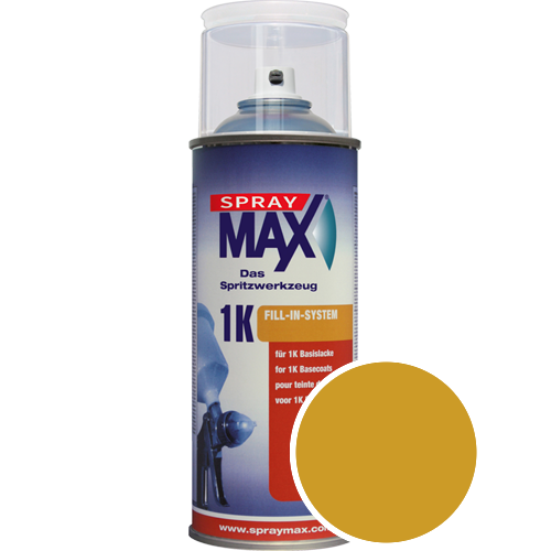 SprayMax Lackspray mit Caparol Seidenmatt-Buntlack - 400ml Spraydose in Wunschfarbe Lackspraydose / Getnt im Farbton Curcuma 65