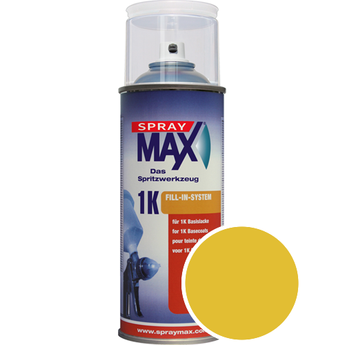 SprayMax Lackspray mit Caparol Seidenmatt-Buntlack - 400ml Spraydose in Wunschfarbe Lackspraydose / Getnt im Farbton Curry 130