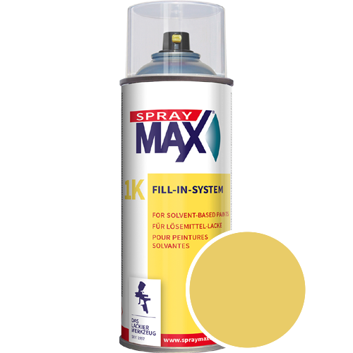 SprayMax Lackspray mit Caparol Seidenmatt-Buntlack - 400ml Spraydose in Wunschfarbe Lackspraydose / Get�nt im Farbton Curry 135