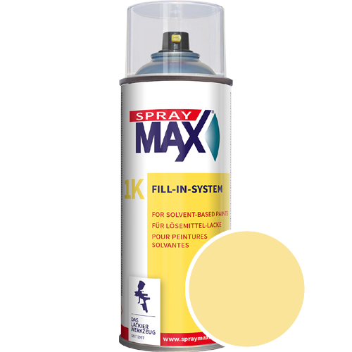 SprayMax Lackspray mit Caparol Seidenmatt-Buntlack - 400ml Spraydose in Wunschfarbe Lackspraydose / Get�nt im Farbton Curry 150