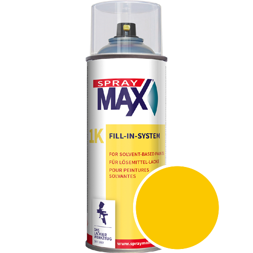 SprayMax Lackspray mit Caparol Seidenmatt-Buntlack - 400ml Spraydose in Wunschfarbe Lackspraydose / Get�nt im Farbton Gelb Ava