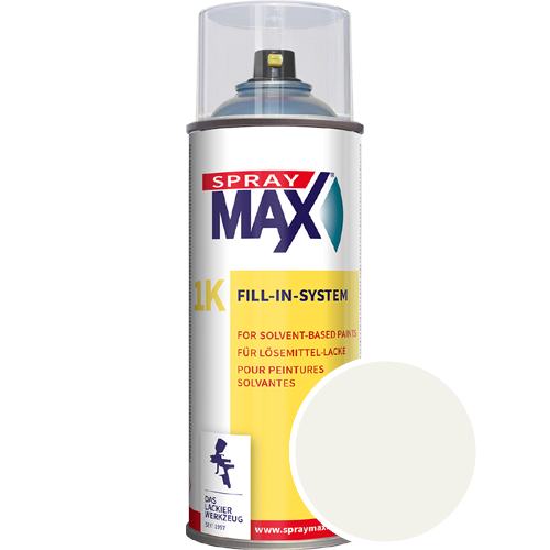 SprayMax Lackspray mit Caparol Seidenmatt-Buntlack - 400ml Spraydose in Wunschfarbe Lackspraydose / Get�nt im Farbton Hellweiss