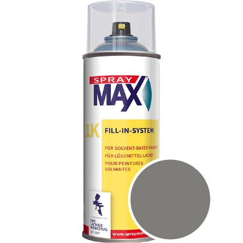 SprayMax Lackspray mit Caparol Seidenmatt-Buntlack - 400ml Spraydose in Wunschfarbe Lackspraydose / Get�nt im Farbton Kiesel 12