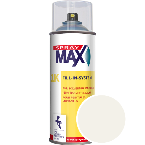 SprayMax Lackspray mit Caparol Seidenmatt-Buntlack - 400ml Spraydose in Wunschfarbe Lackspraydose / Get�nt im Farbton Lichtweiss