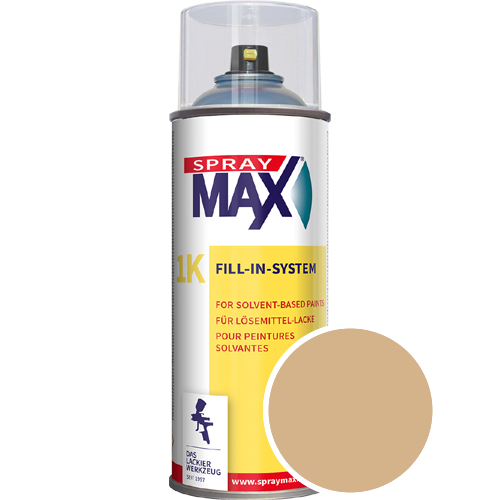 SprayMax Lackspray mit Caparol Seidenmatt-Buntlack - 400ml Spraydose in Wunschfarbe Lackspraydose / Get�nt im Farbton Marill 80