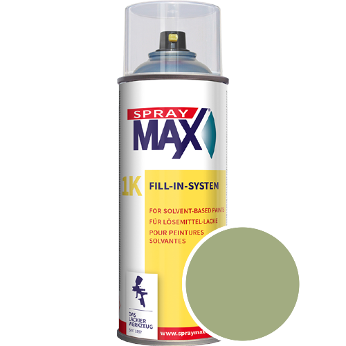 SprayMax Lackspray mit Caparol Seidenmatt-Buntlack - 400ml Spraydose in Wunschfarbe Lackspraydose / Get�nt im Farbton Moos 105
