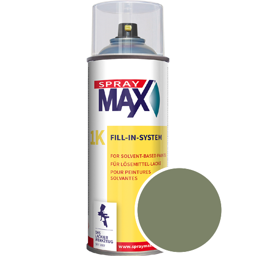 SprayMax Lackspray mit Caparol Seidenmatt-Buntlack - 400ml Spraydose in Wunschfarbe Lackspraydose / Get�nt im Farbton Moos 65