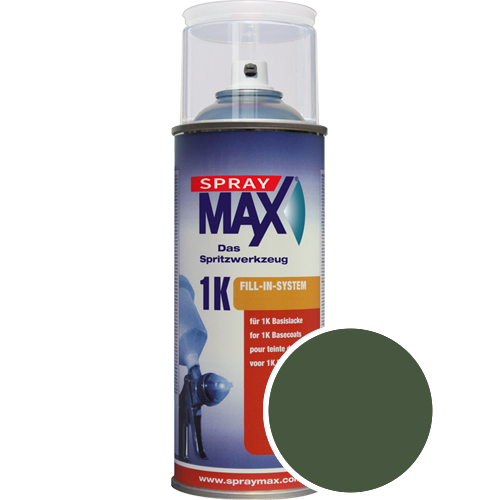 SprayMax Lackspray mit Caparol Seidenmatt-Buntlack - 400ml Spraydose in Wunschfarbe Lackspraydose / Getönt im Farbton Oase 65