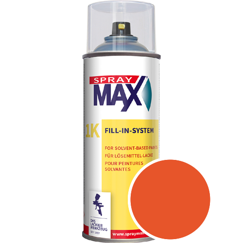 SprayMax Lackspray mit Caparol Seidenmatt-Buntlack - 400ml Spraydose in Wunschfarbe Lackspraydose / Get�nt im Farbton Orange Ava