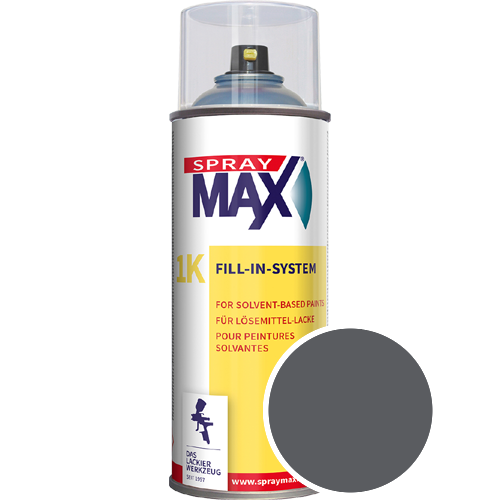 SprayMax Lackspray mit Caparol Seidenmatt-Buntlack - 400ml Spraydose in Wunschfarbe Lackspraydose / Get�nt im Farbton Schiefer-grau