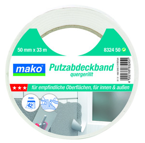 Mako Putzabdeckband wei, quergerillt, KOMFORT-Line